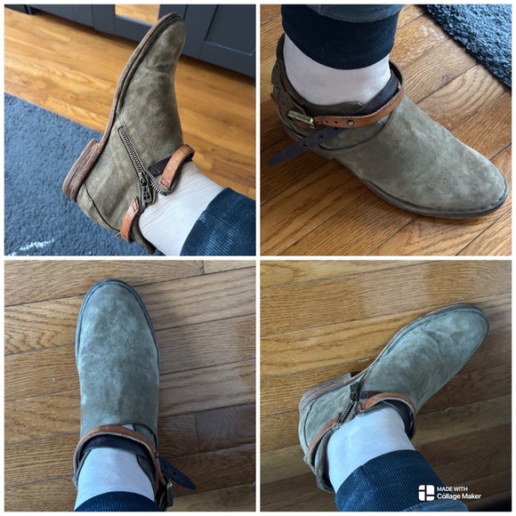 A.S. 98 Suede Leather Strappy Sand Ankle Booties Size 40/9-9.5 - Picture 10 of 13